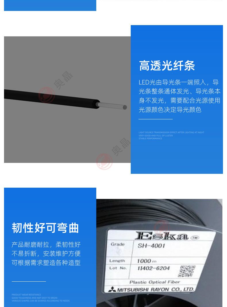 原装ESAK传感器塑料光纤SH4001 SH4002光纤线 光纤光缆 蓝点光纤(图7)