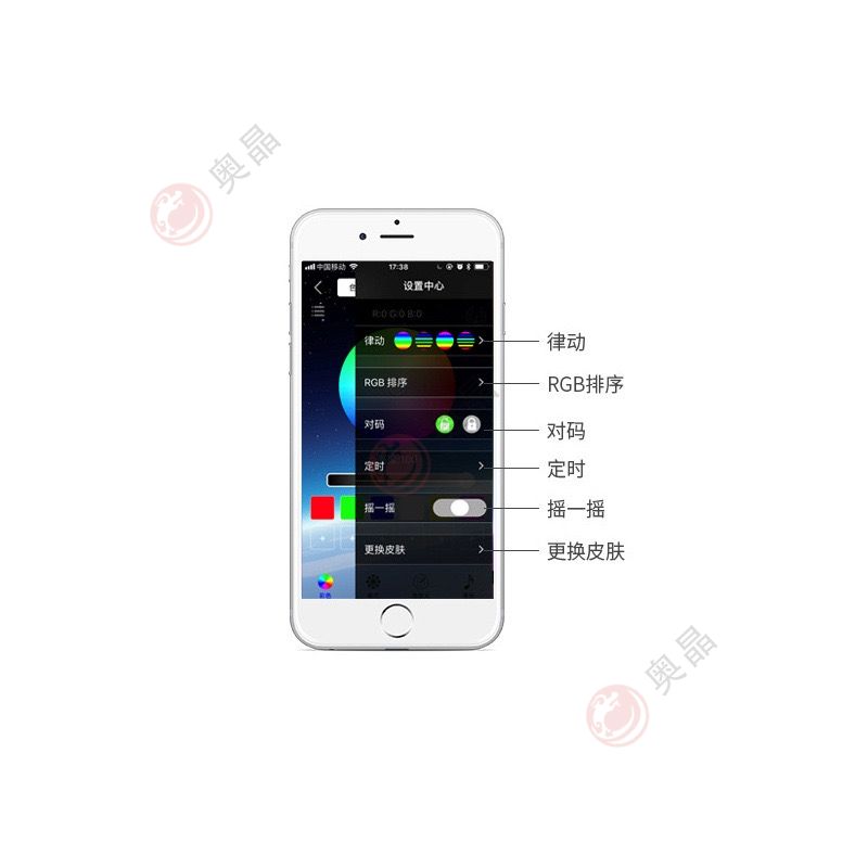 汽车氛围灯主控制器 分控 64色 5VRGB APP控制器 蓝牙控制器(图1)