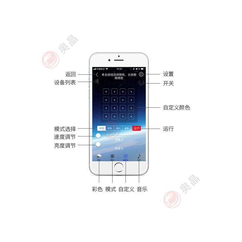 汽车氛围灯主控制器 分控 64色 5VRGB APP控制器 蓝牙控制器(图7)